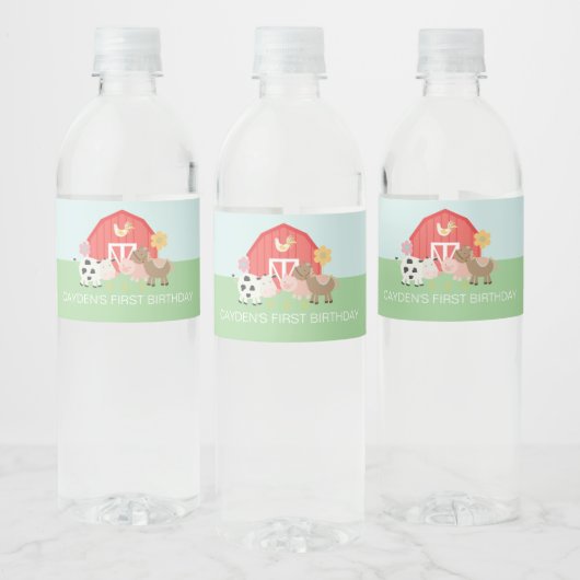 Boerderijdier Verjaardagsfeest Waterfles Labels Etiket (Flessen)