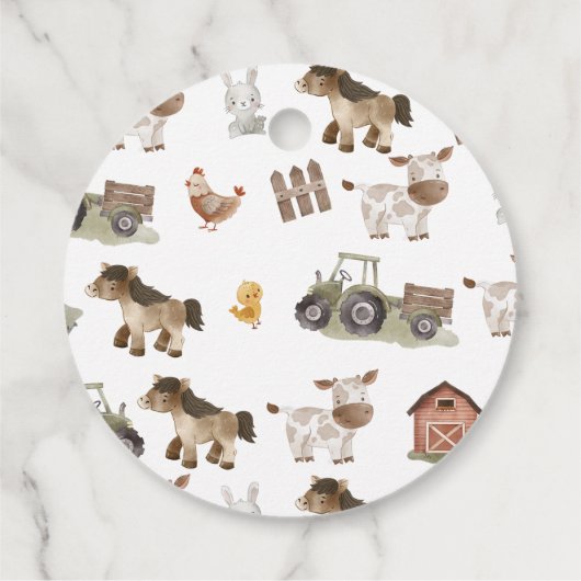 Boerderijdieren 1e verjaardag bedankjes labels (Achterkant)