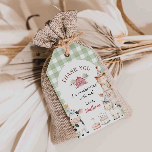 Boerderijdieren 1e Verjaardag Cadeaulabel