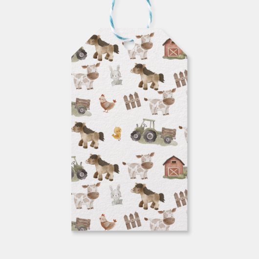 Boerderijdieren 1e verjaardag cadeaulabel (Achterkant)