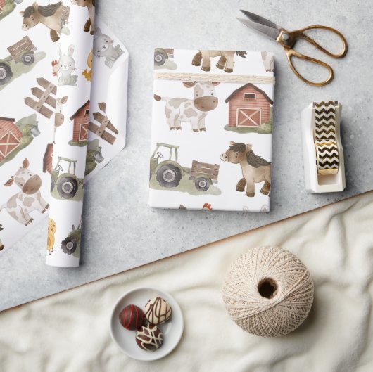 Boerderijdieren 1e verjaardag cadeaupapier (Crafts)