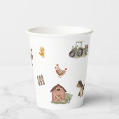 Boerderijdieren 1e verjaardag papieren bekers (Achterkant)