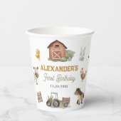 Boerderijdieren 1e verjaardag papieren bekers (Voorkant)