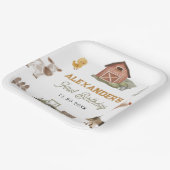 Boerderijdieren 1e verjaardag papieren bordje (Gebogen)