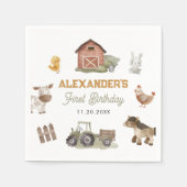 Boerderijdieren 1e verjaardag servet (Voorkant)