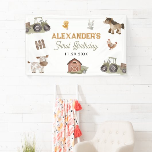 Boerderijdieren 1e verjaardag spandoek (Insitu)