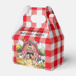 Boerderijdieren 1e verjaardagsfeestje bedankdoosjes