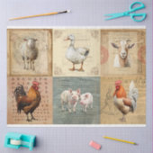 Boerderijdieren 2 in collage tissue decoupage papi tissuepapier (Craft)