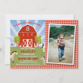 Boerderijdieren 4e verjaardag foto kaart (Voorkant)