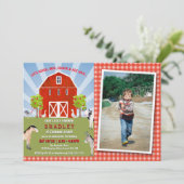 Boerderijdieren 4e verjaardag foto kaart (Staand voorkant)