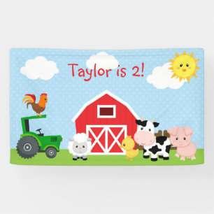 Boerderijdieren Achtergrond / Banner (Blauw voor j
