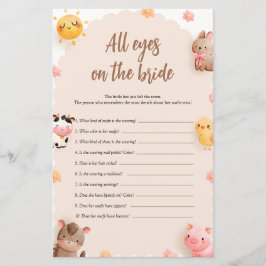 Boerderijdieren Alle ogen op de bruid douche spel