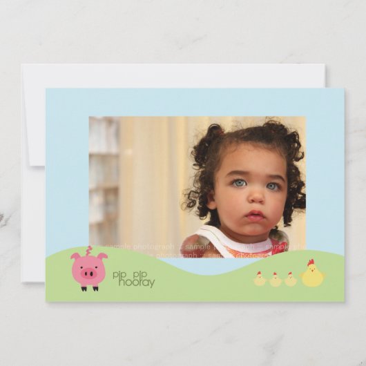 Boerderijdieren Appelboom 1e Verjaardagsfeest Uitn Kaart (Achterkant)