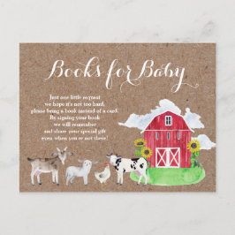 BOERDERIJDIEREN aquarel kraft Boeken voor Baby Uitnodiging Briefkaart