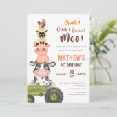 Boerderijdieren Baa Moo Holy Koe 1e 2e Verjaardag Kaart (Staand voorkant)