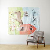 Boerderijdieren Baby Shower Banner Achtergrond Wandkleed (In Situ (horizontaal))