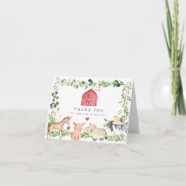 Boerderijdieren Baby Shower Bedankkaart