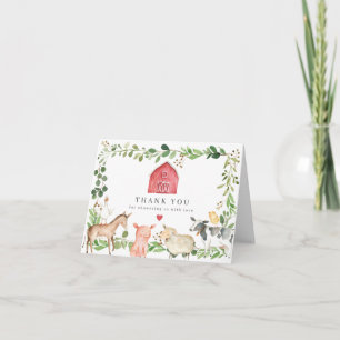 Boerderijdieren Baby Shower Bedankkaart