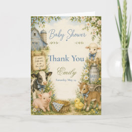 Boerderijdieren Baby Shower Bedankkaart