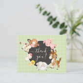 Boerderijdieren Baby Shower Bedankkaart Briefkaart (Staand voorkant)