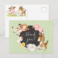 Boerderijdieren Baby Shower Bedankkaart