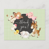 Boerderijdieren Baby Shower Bedankkaart Briefkaart (Voorkant)