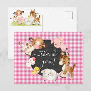 Boerderijdieren Baby Shower Bedankkaart Briefkaart