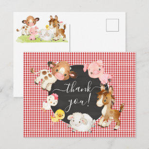 Boerderijdieren Baby Shower Bedankkaart Briefkaart