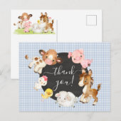 Boerderijdieren Baby Shower Bedankt Ansichtkaart Briefkaart (Voorkant / Achterkant)