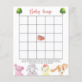 Boerderijdieren - Baby shower bingospel