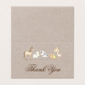 Boerderijdieren Baby shower Dank u vouwende Kaart (Buitenkant ongevouwen)