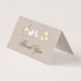 Boerderijdieren Baby shower Dank u vouwende Kaart