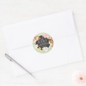Boerderijdieren Baby Shower Favor Ronde Sticker (Envelop)