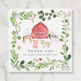 Boerderijdieren Baby Shower Favor Tags | Cadeautag Bedankjes Labels