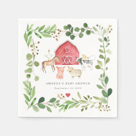 Boerderijdieren Baby Shower Feest Papieren Servett Servet