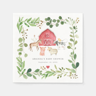Boerderijdieren Baby Shower Feest Papieren Servett Servet