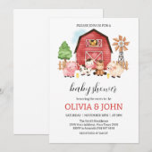 Boerderijdieren Baby Shower Kaart (Voorkant / Achterkant)