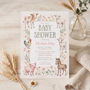 Boerderijdieren Baby Shower Kaart