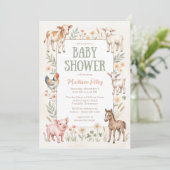 Boerderijdieren Baby Shower Kaart (Staand voorkant)