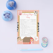 Boerderijdieren Baby Shower Kabouter Rijmspel Flyer (Enkel)