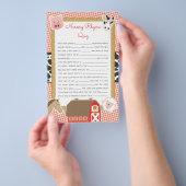 Boerderijdieren Baby Shower Kabouter Rijmspel Flyer (Hand)