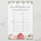 Boerderijdieren Baby shower Noem de babydieren (Voorkant)