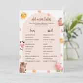 Boerderijdieren Baby shower Oude Vrouwen Tale Game Kaart (Staand voorkant)