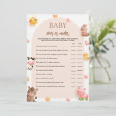 Boerderijdieren Baby shower over of onder Kaart va (Staand voorkant)