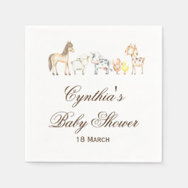 Boerderijdieren Baby shower Party servetten