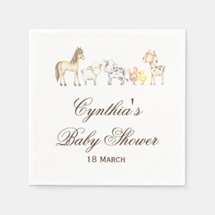 Boerderijdieren Baby shower Party servetten