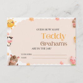 Boerderijdieren Baby shower raden hoeveel gram Informatiekaartje