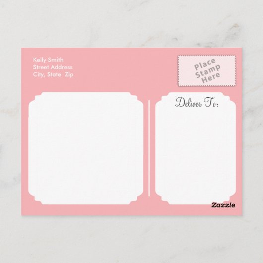 Boerderijdieren Baby shower; Rood & Wit Gingham Briefkaart (Achterkant)