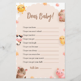 Boerderijdieren Baby shower Spel Beste Baby wensen