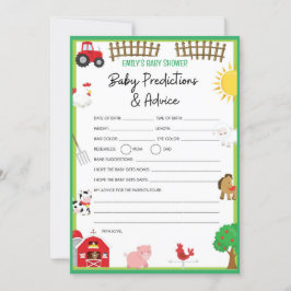 Boerderijdieren Baby Shower Spel Grootte Uitnodigi Kaart